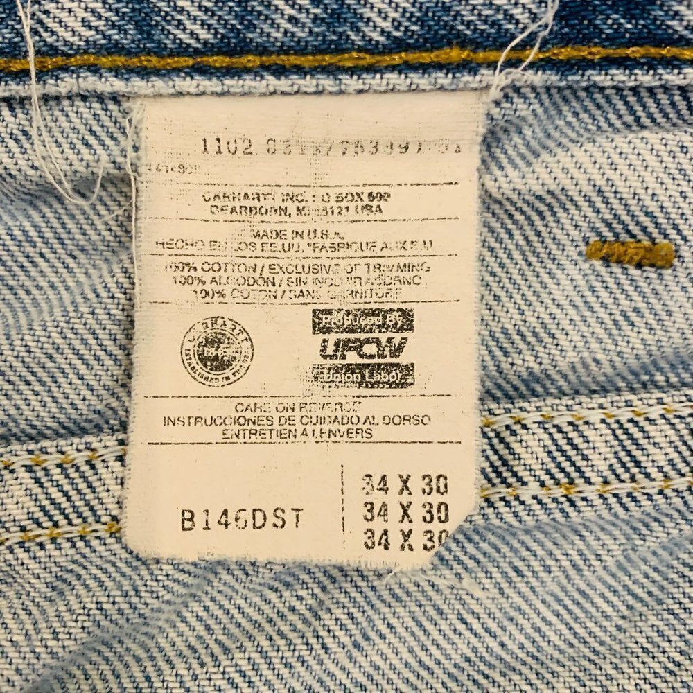 Vintage CARHARTT 80s 90s Jeans | 34 x 30 | Pants Workwear Work Wash Denim - Picture 4 of 14